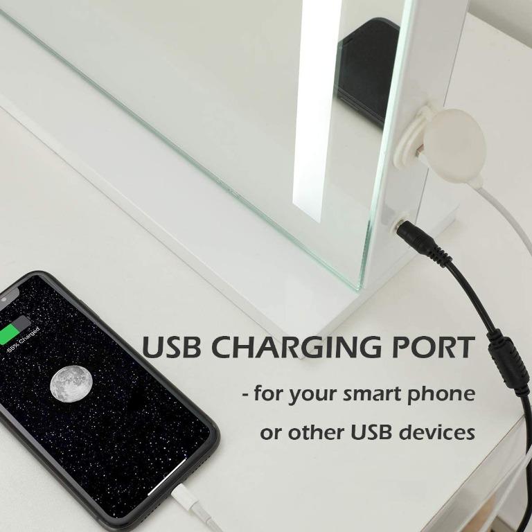 (07) OUO Hollywood Vanity Mirror, Lighted Tabletop WallMounted Makeup