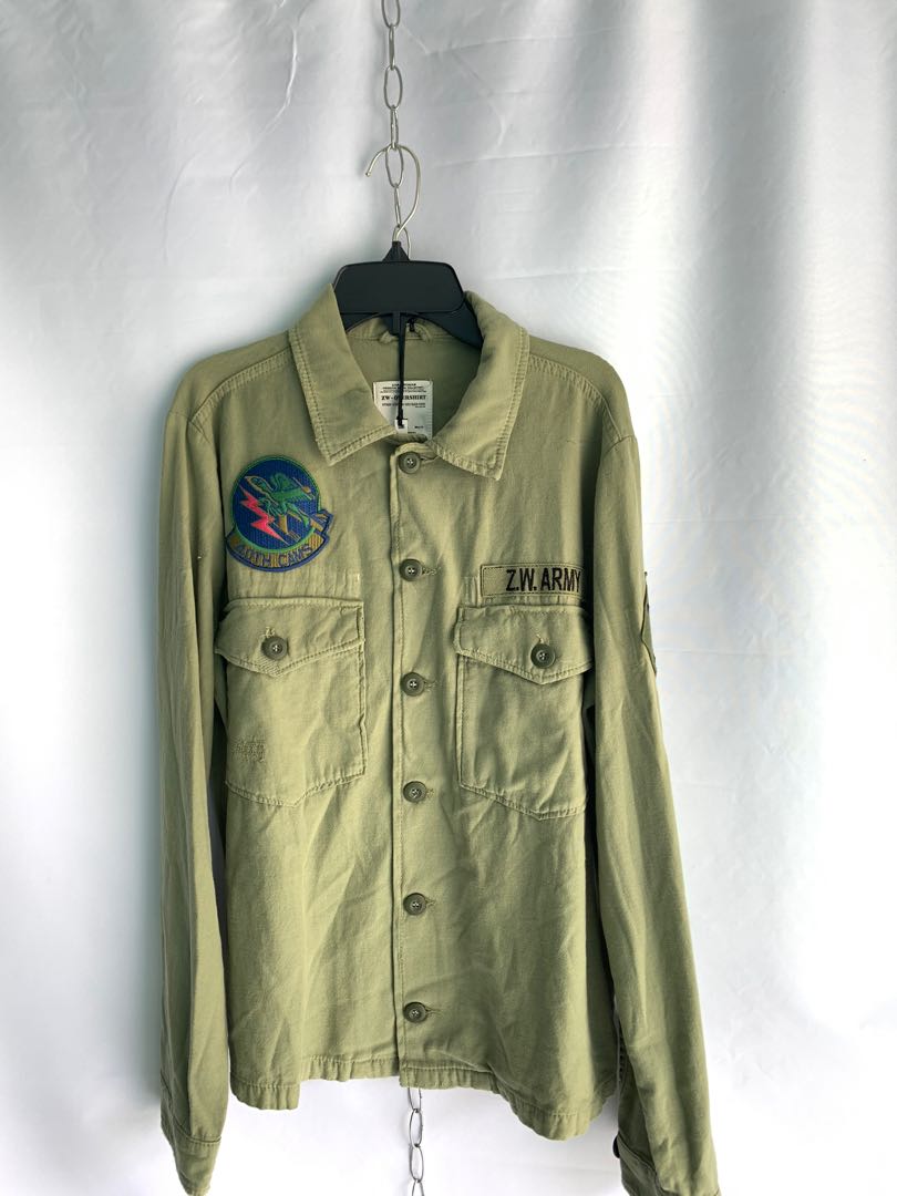 green overshirt zara