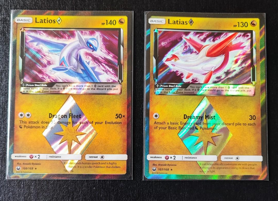 PRICE LOWERED)Pokmon TCG Rare Latios Latias set - prism star - NM cond,  Hobbies & Toys, Toys & Games on Carousell