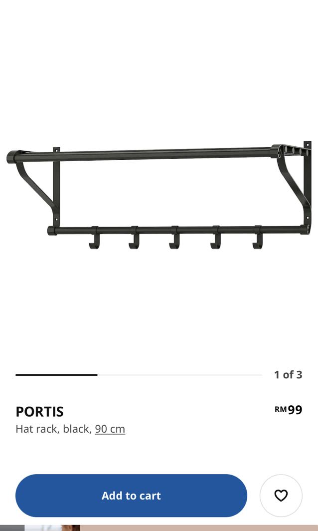PORTIS IKea Clothes Rack black, Furniture & Home Living, Home Decor