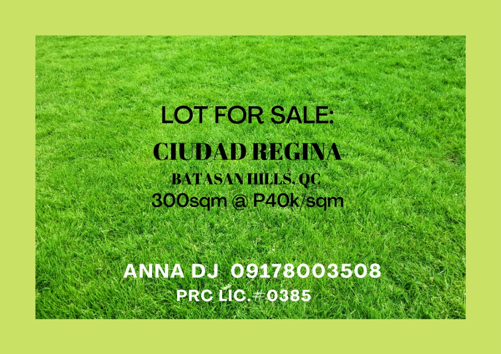 QC LOT FOR SALE CIUDAD REGINA, BATASAN HILLS, Property, For Sale, Lot
