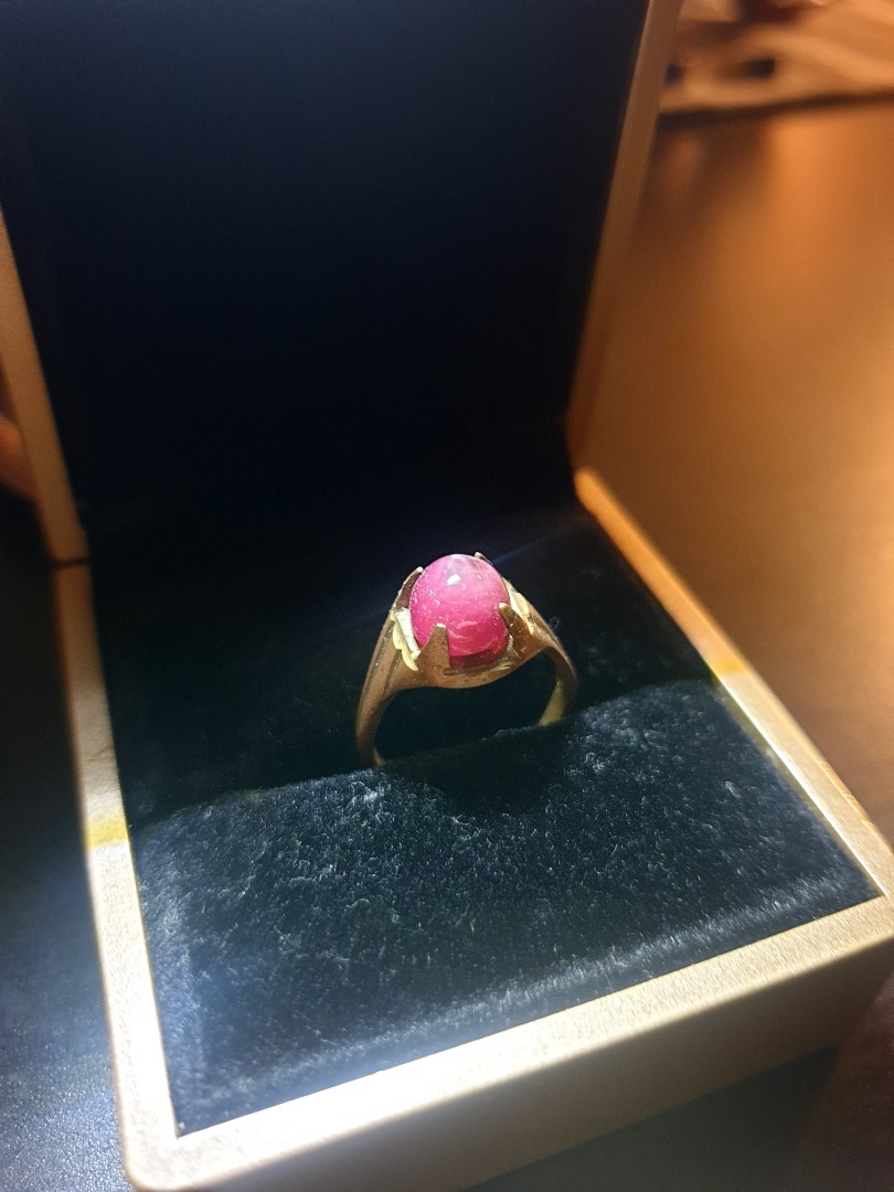 Red ruby pinky ring