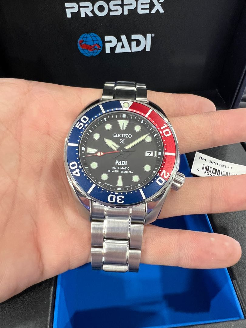 SEIKO PROSPEX SUMO PADI SPECIAL EDITION DIVERS 200M PEPSI AUTOMATIC SPB181J1,  Men's Fashion, Watches & Accessories, Watches on Carousell