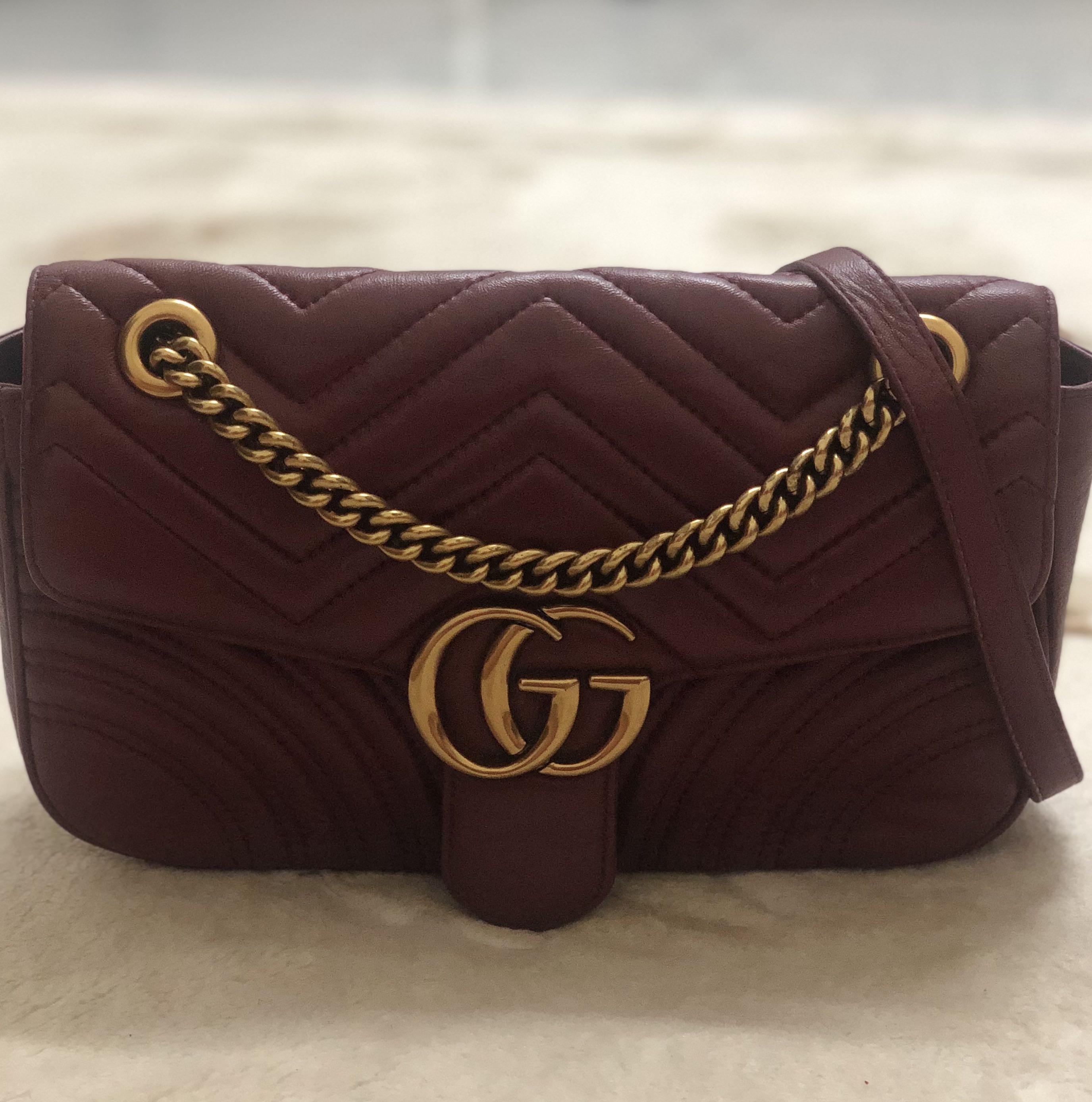 Maroon hotsell gucci bag