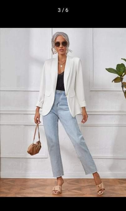 Shein white blazer online