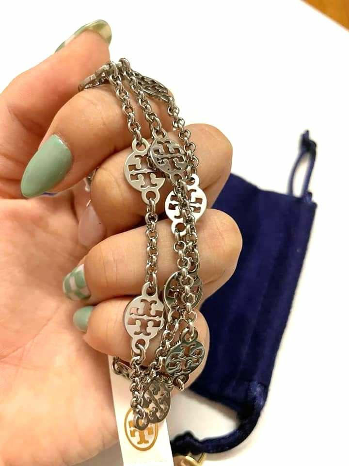Tory burch multi strand logo new arrivals bracelet