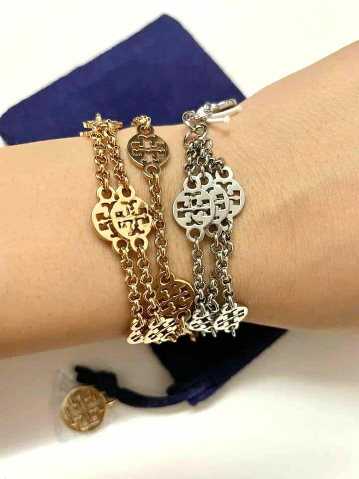 TORY BURCH Multi Strand Logo Bracelet
