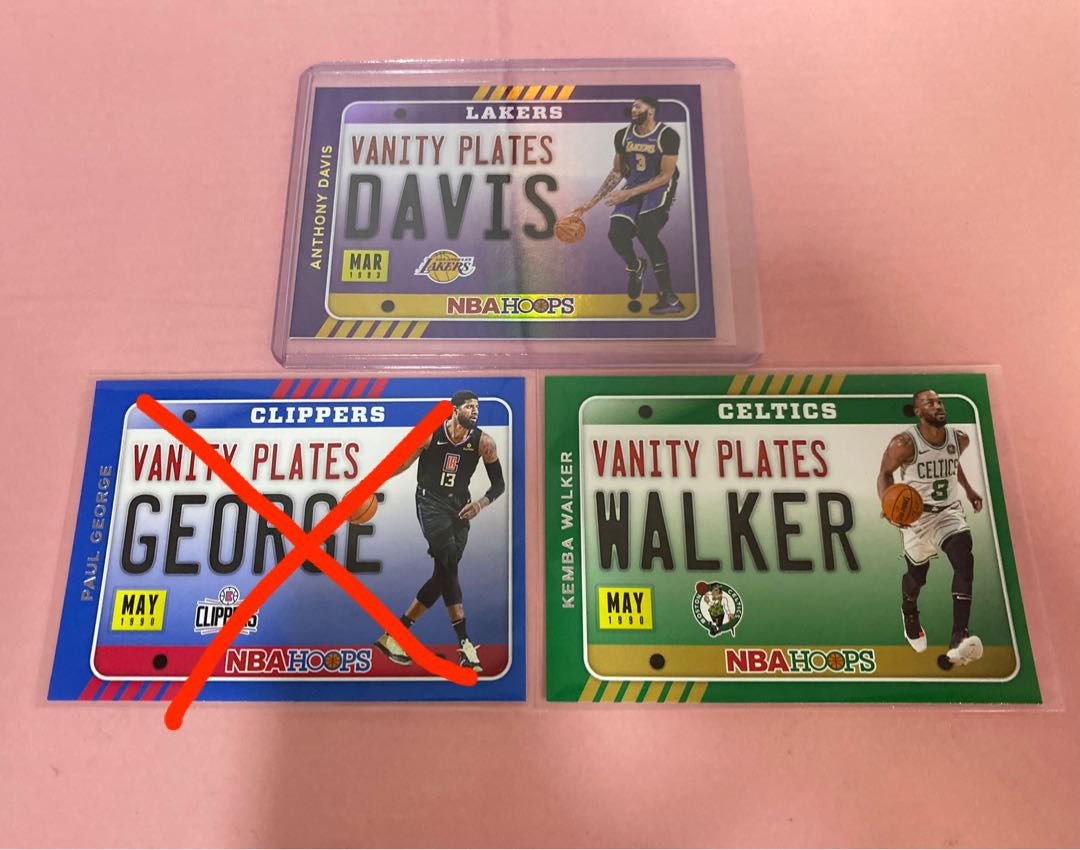 Vanity Plates Set (NBA Hoops 202021 Basketball Trading Cards), Hobbies