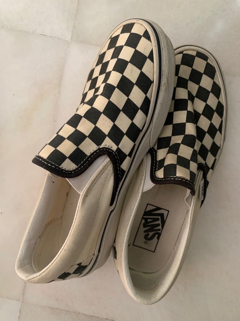 checkered and black vans