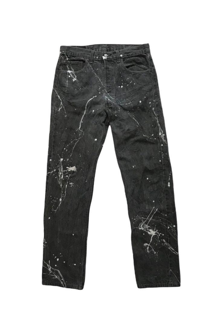 Levi paint splatter jeans shop