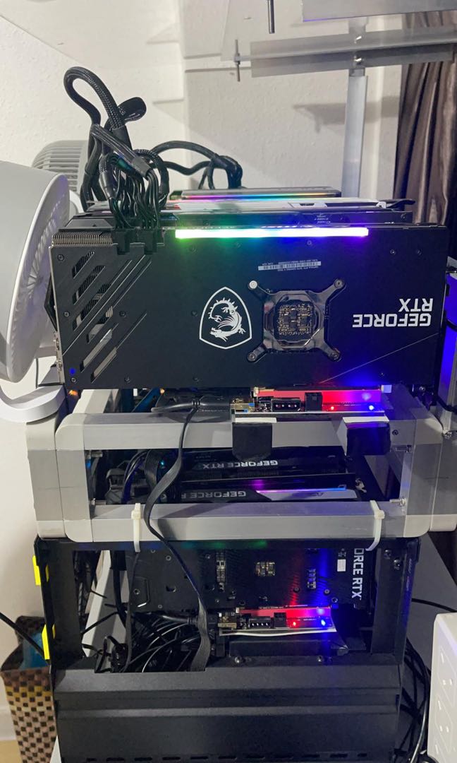 12 GPU Mining Rig- RTX 3070 , 3060 Ti . FHR, Computers & Tech, Parts ...