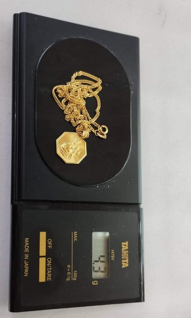 18K Saudi Gold Necklace with Saudi Logo 3.1 Grams (TX1020)