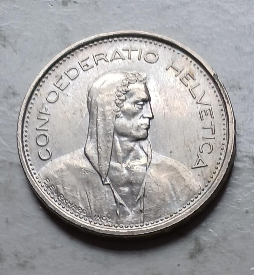 瑞士1970年5法郎硬幣一枚（品相實物如圖）, 興趣及遊戲, 收藏品及紀念品, 錢幣- Carousell
