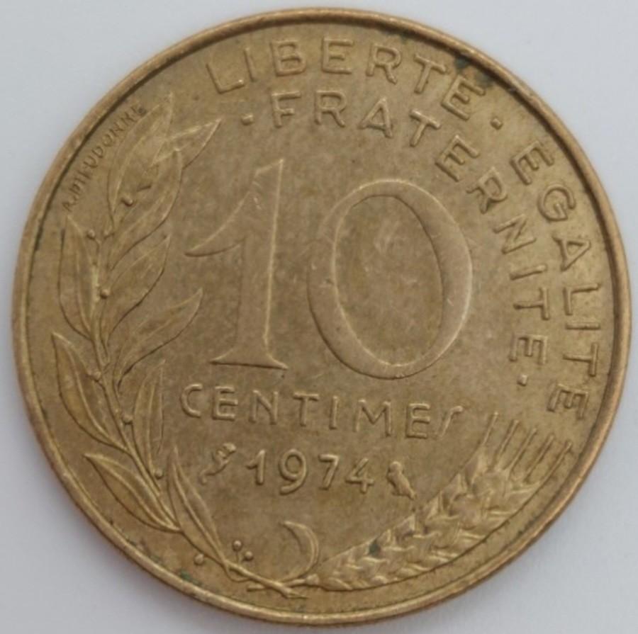 1974) 法國10 生丁( 流通幣) France 10 centimes(Circulation coins), 興趣及遊戲, 收藏品及紀念品,  錢幣- Carousell