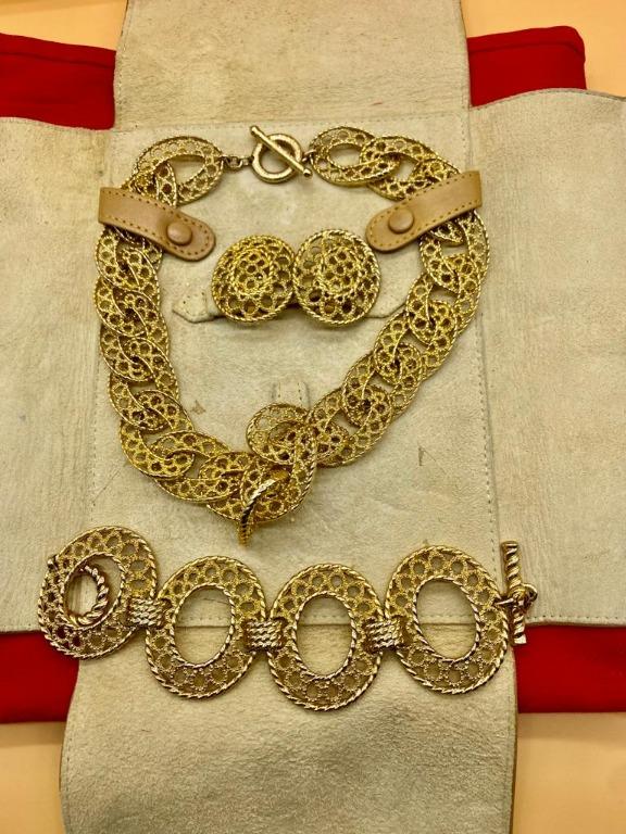 2000s Christian Dior Germany Vintage gold necklace set