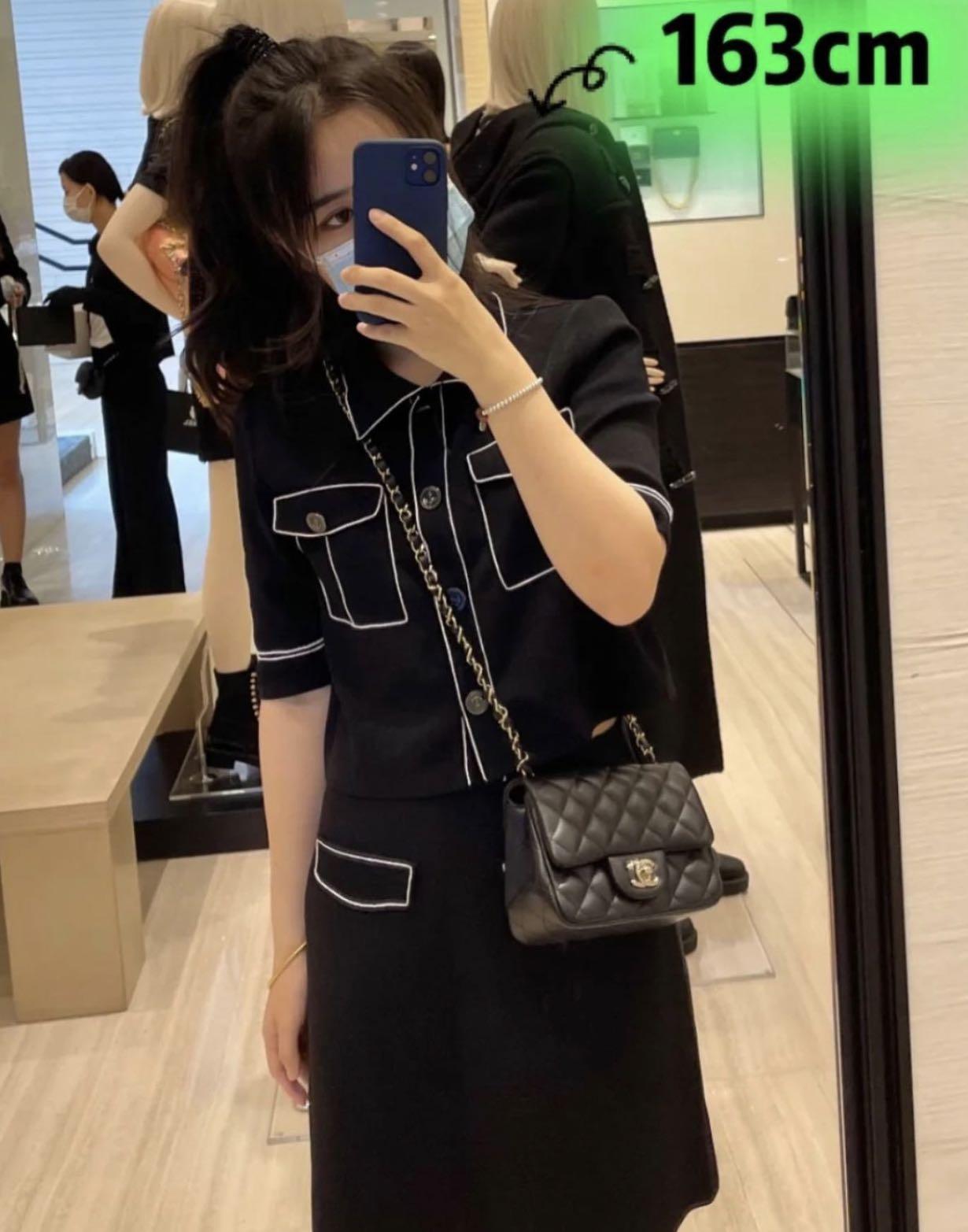 Chanel Mini Rectangular Flap Bag with Top Handle Dark Blue