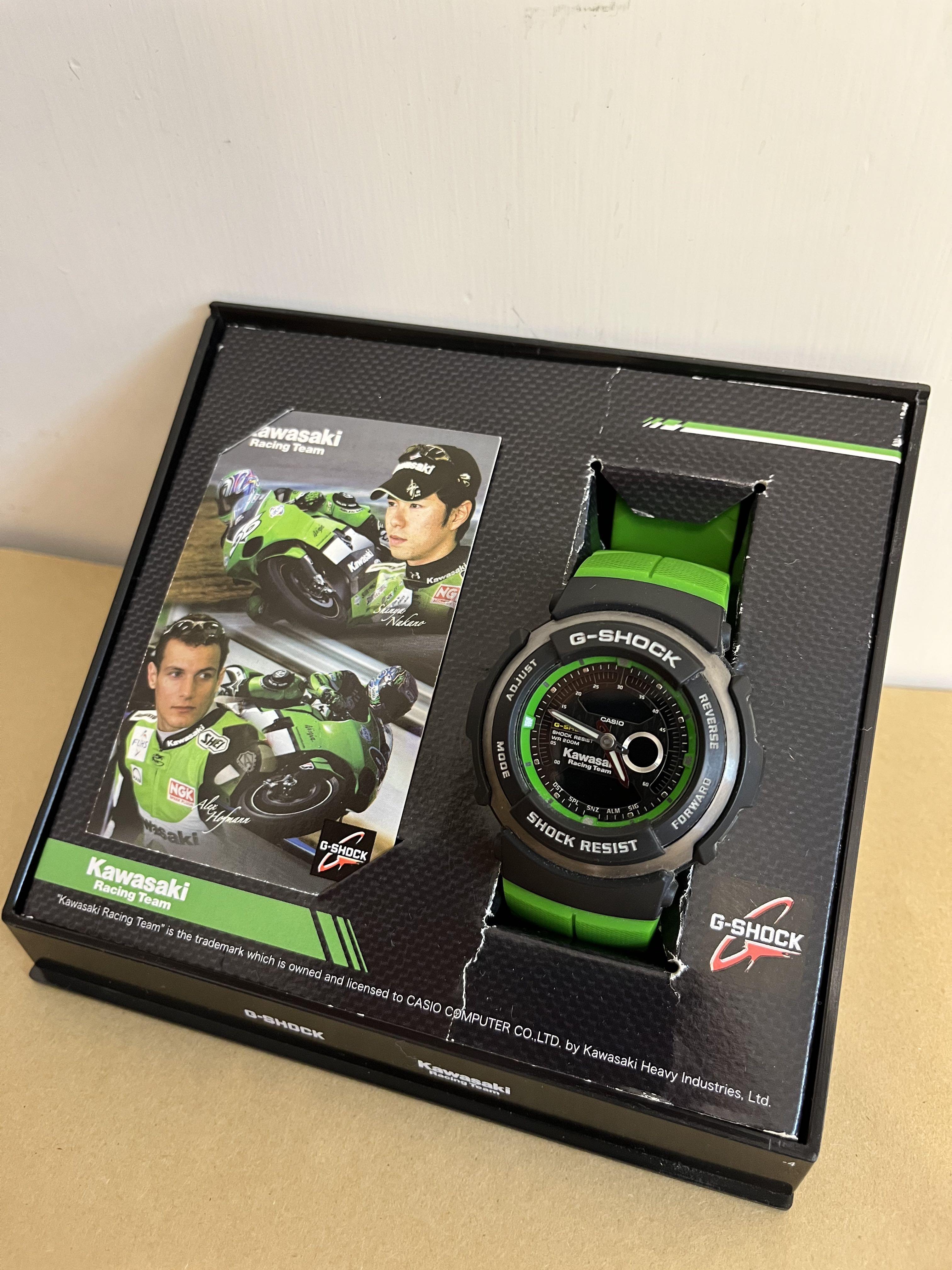 限量版) G shock G-300 KRT Kawasaki Racing Team Collab., 名牌, 手錶 