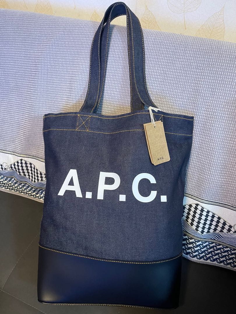 A.P.C. Axelle Denim \u0026 Leather Tote Bag 