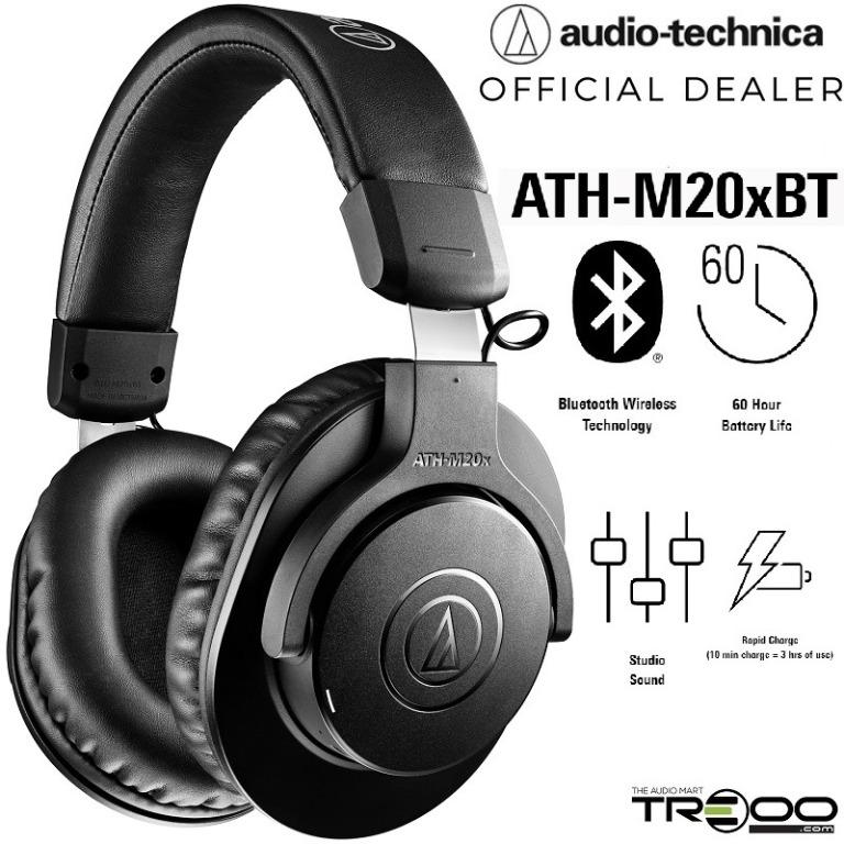 PROMO!] Audio-Technica ATH-M20xBT Wireless Bluetooth Over-the-Ear Headphone  with Microphone, Audio, Headphones  Headsets on Carousell