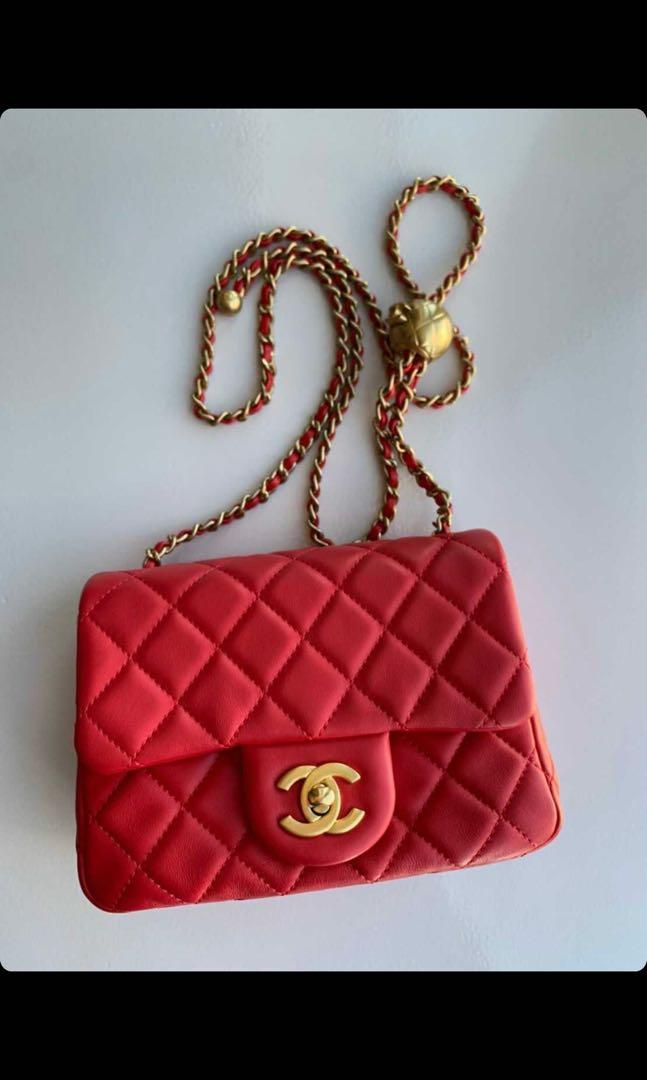 Mini flap bag Lambskin red  Fashion  CHANEL