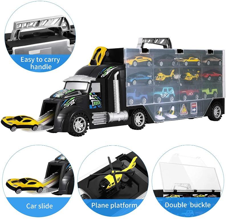 [C5742] iBaseToy Toy Cars, 18 Pieces Transport Car Carrier Truck Toy