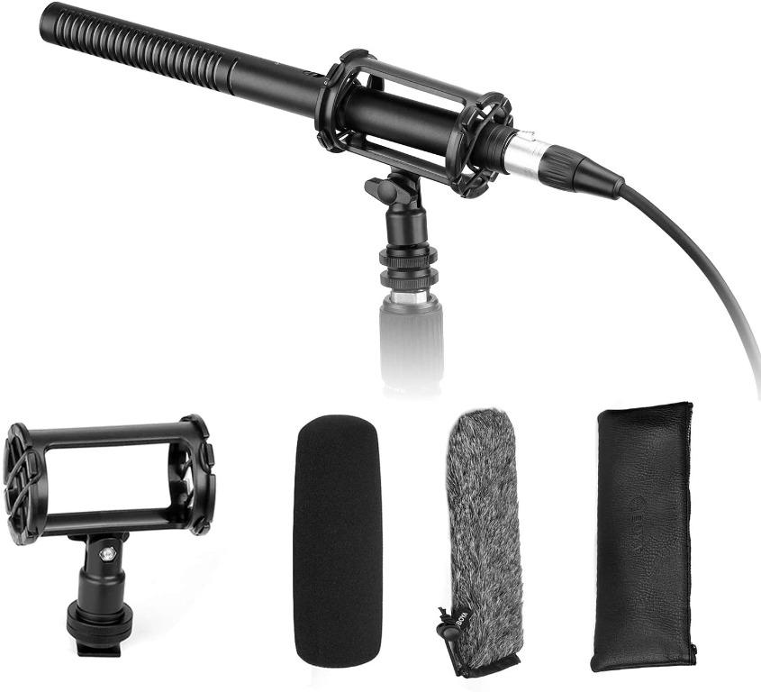BY-PVM1000 Pro Broadcast-Quality Interview Shotgun Microphone with Foam Windscreen & Shock Mount 3 Pin XLR Output for Canon 6D Nikon D800 Sony Panasonic Camcorders