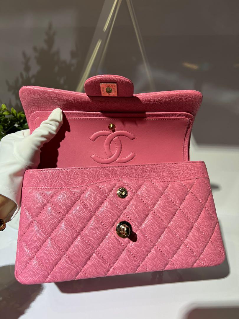 22S Light Pink Caviar Quilted Classic Flap Medium LGHW – REDELUXE