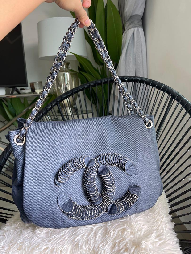 Chanel Blue Denim CC Logo Flap Bag, Luxury, Bags & Wallets on Carousell