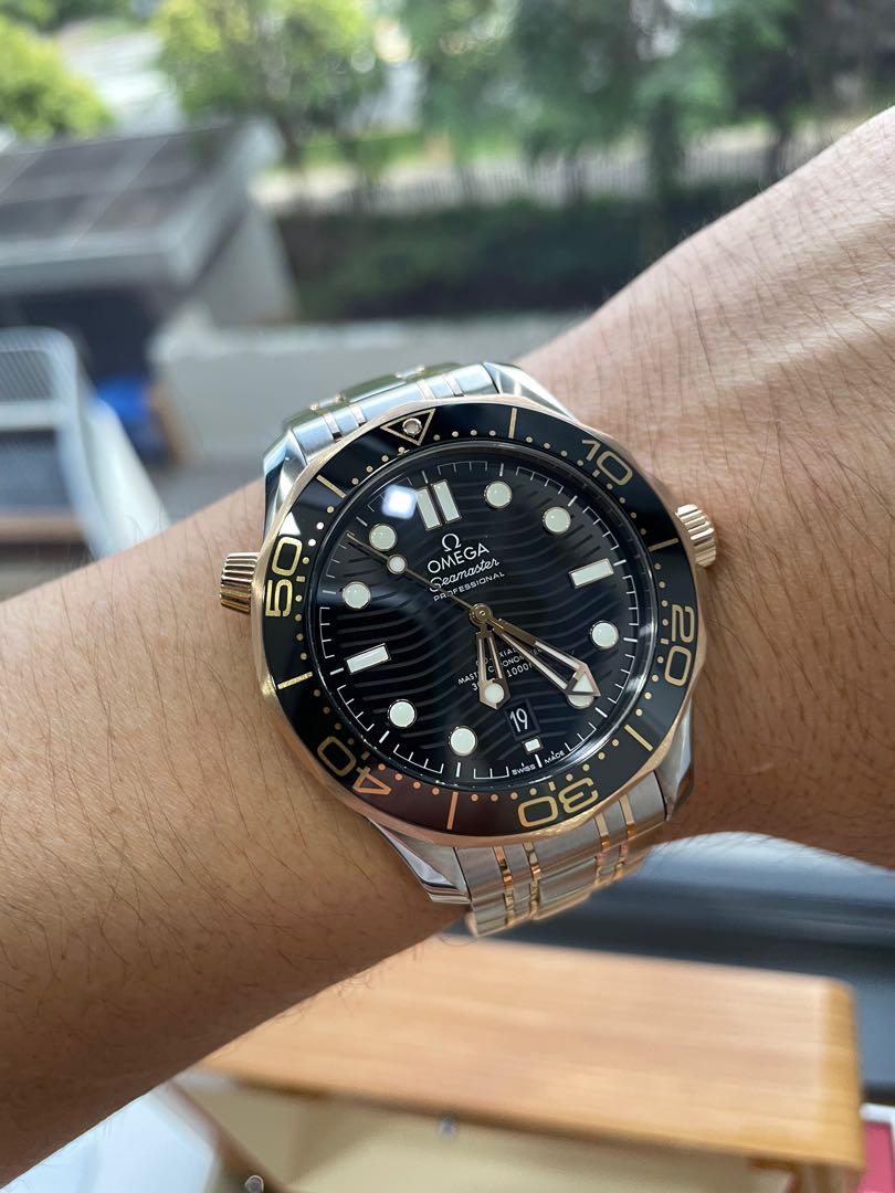 Omega seamaster deals gold black