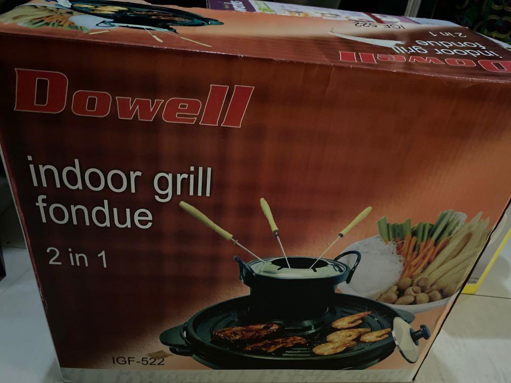Dowell indoor grill fondue 2 in 1, TV & Home Appliances, Kitchen