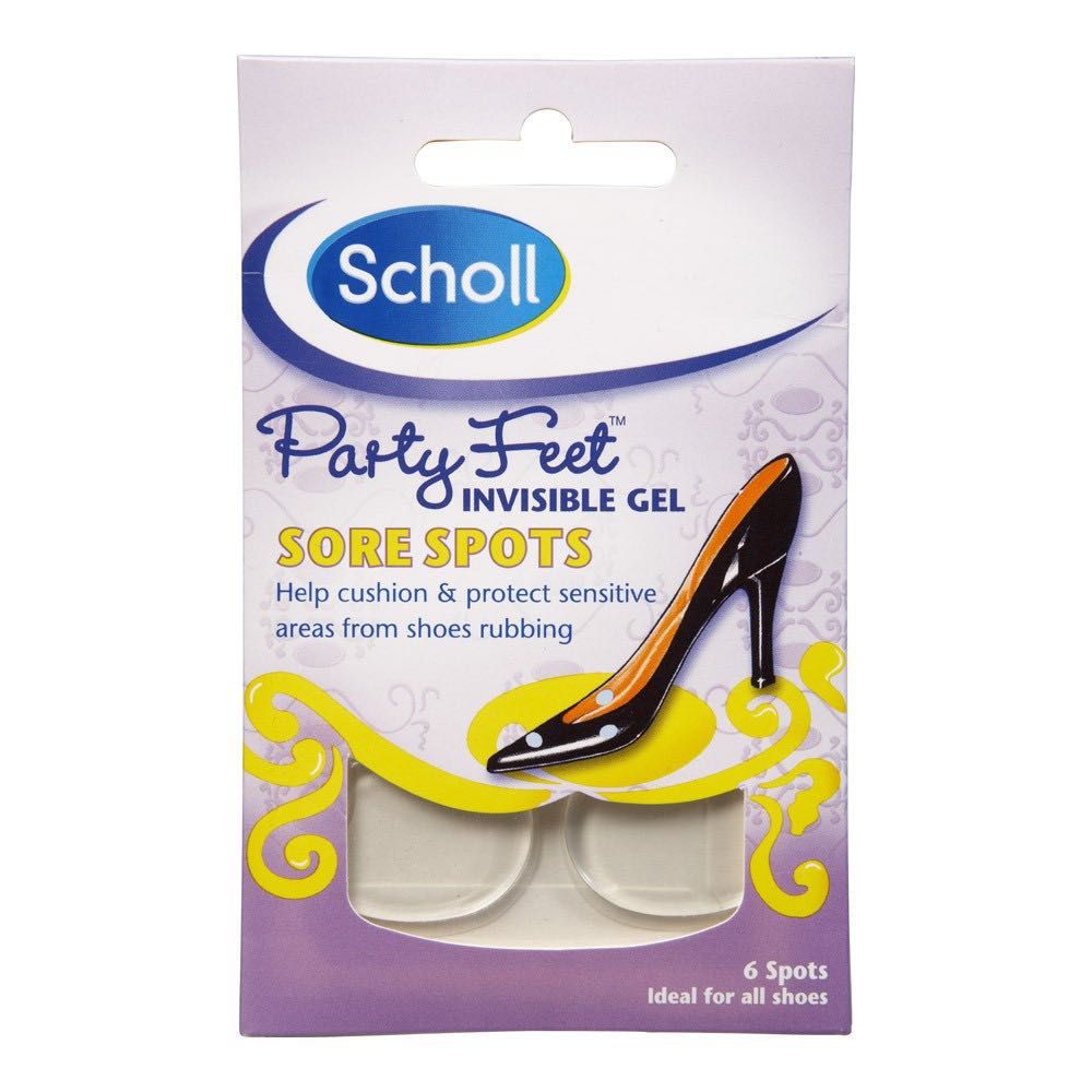 Scholl Party Feet Invisible Gel heel shields sore spots for cushion