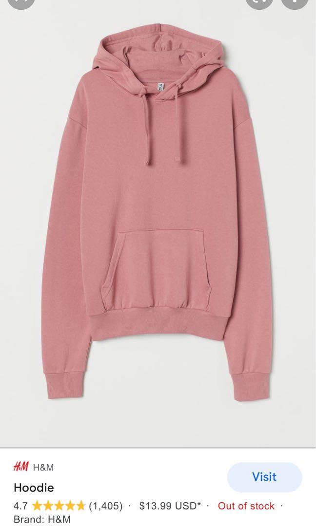 Pink h and m hoodie top