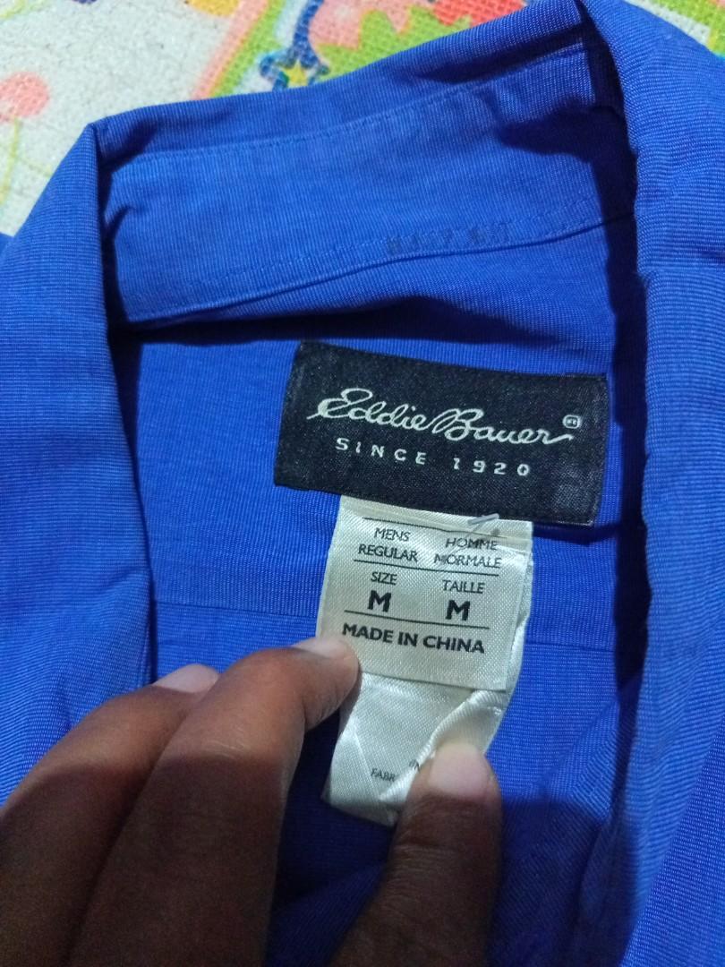 EDDIE BAUER Navy cotton button-down men's shirt