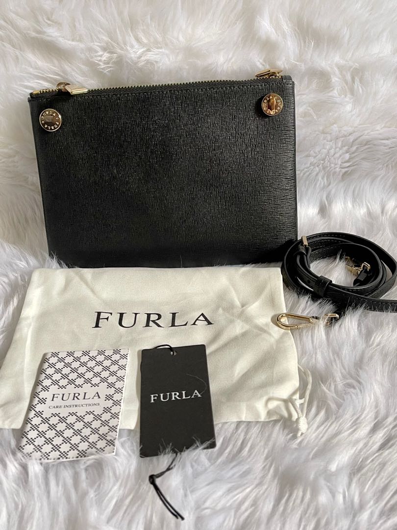 Furla Double Zip Crossbody Bag, Luxury, Bags & Wallets on Carousell