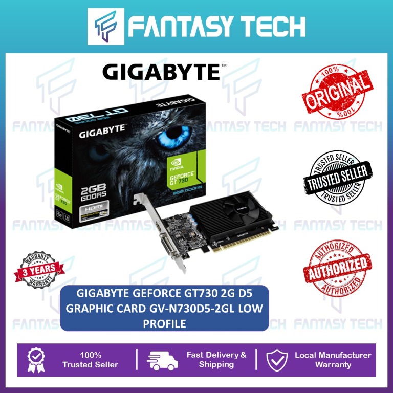 GIGABYTE GEFORCE GT 730 2G D5 GRAPHIC CARD GV N730D5 2GL LOW
