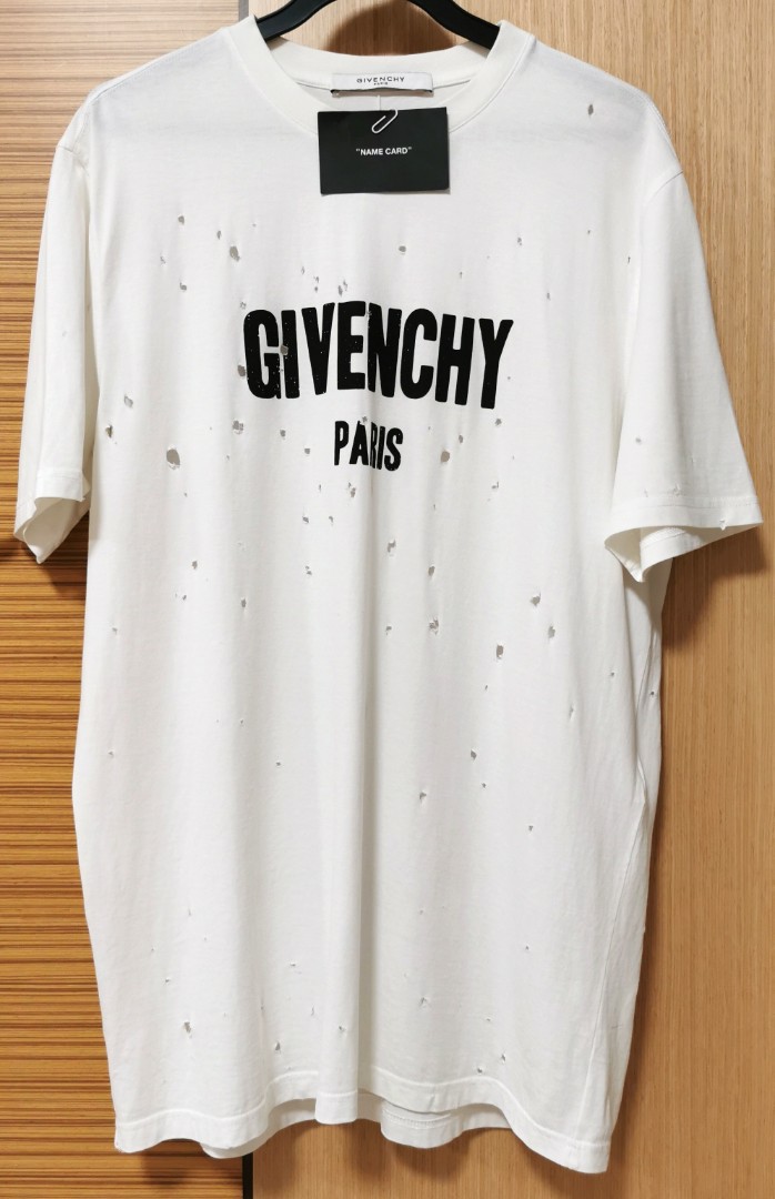 Givenchy Paris distressed logo tee t shirt, Men's Fashion, Tops & Sets,  Tshirts & Polo Shirts on Carousell