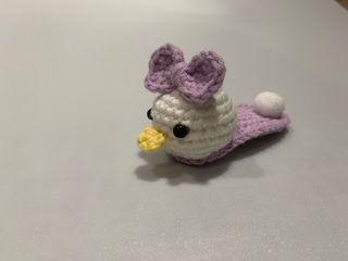 Handmade Crochet Purple duck hair pin