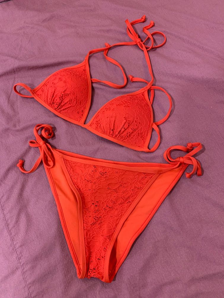 H&M Bikini Set BNWOT Red Bikini, Women's Fashion, Swimwear, Bikinis