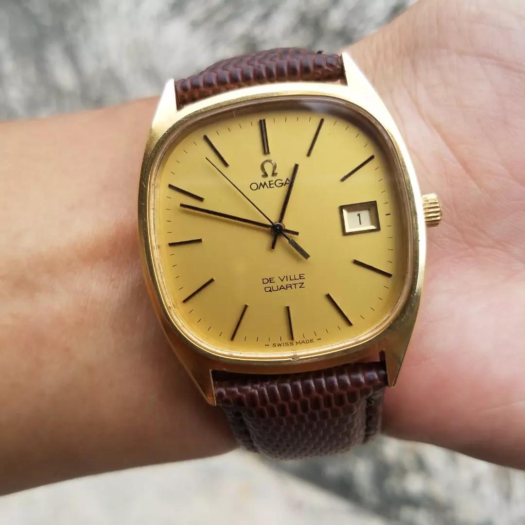 tangan omega quartz deville original 