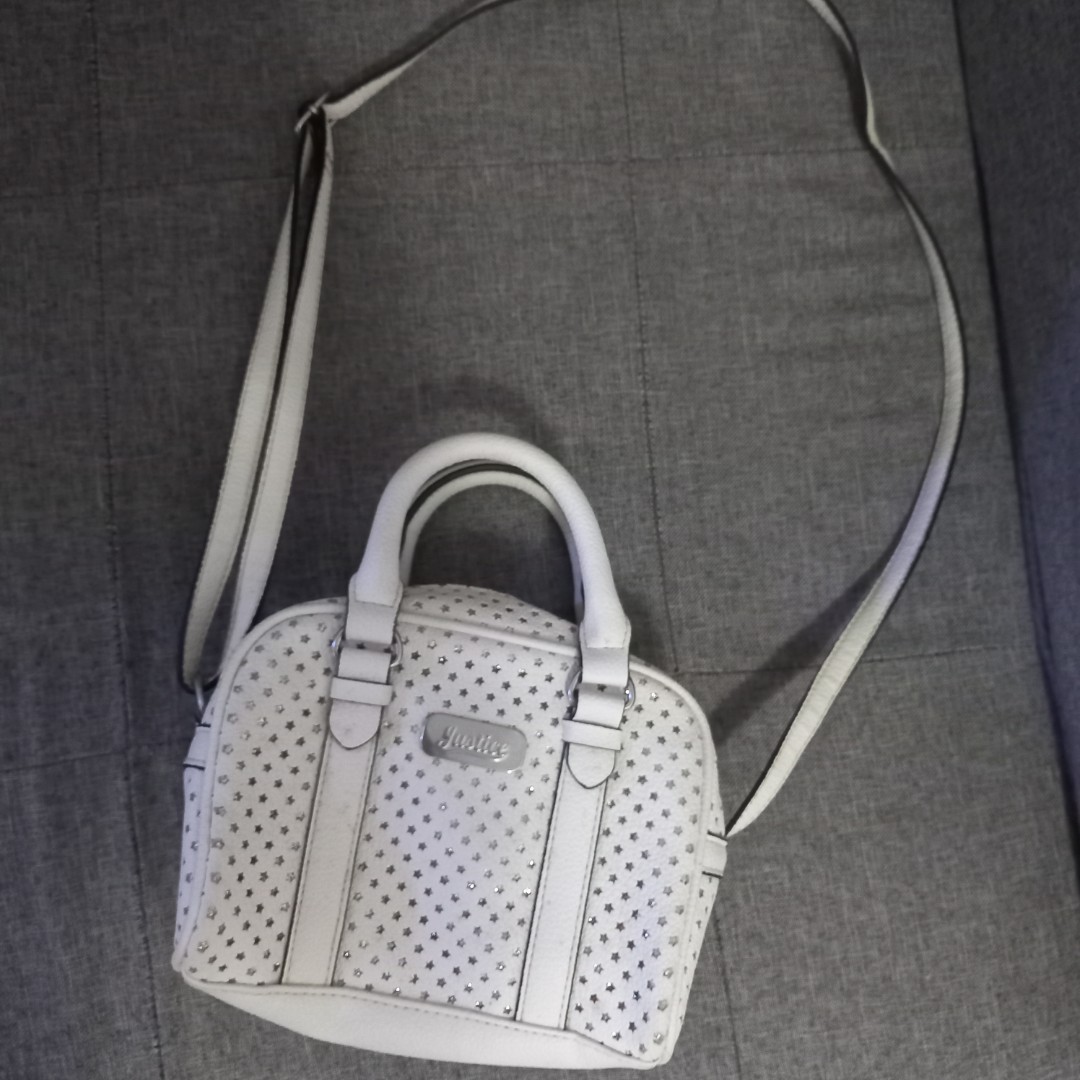 Justice White Sling Bag Crossbody 
