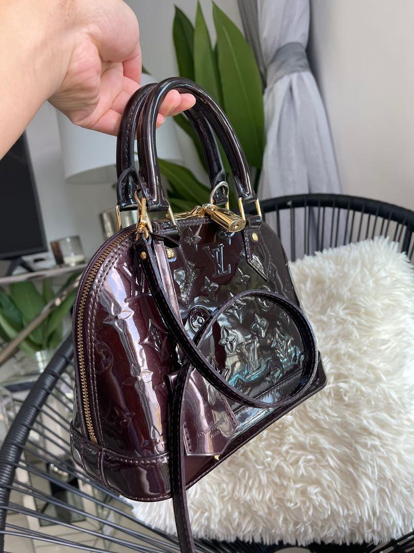 LOUIS VUITTON Amarante Monogram Vernis Alma BB Bag, Luxury, Bags & Wallets  on Carousell