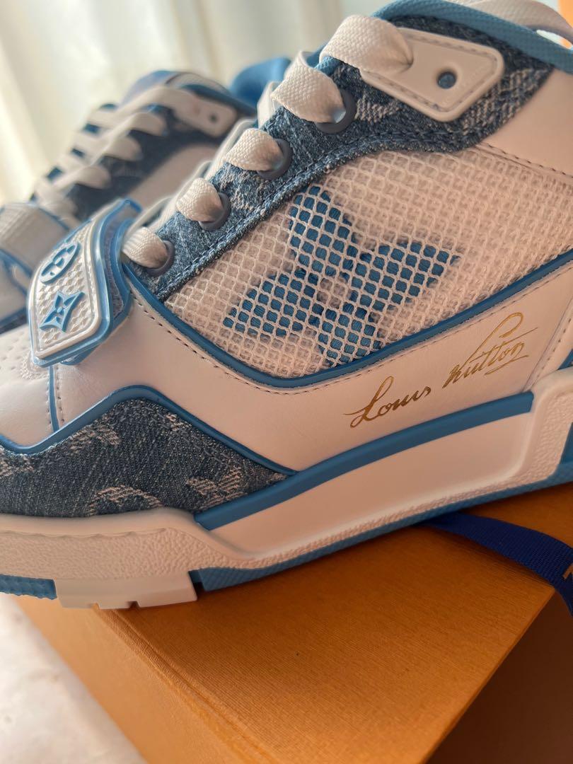 Louis Vuitton Blue & White Monogram Trainers – Savonches