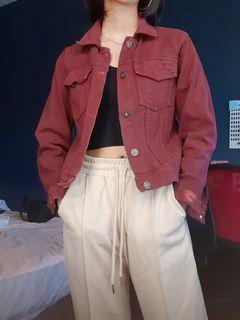 Maroon denim jacket