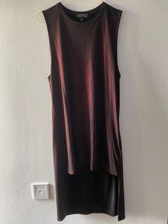 Maroon Metallic Top - Bershka