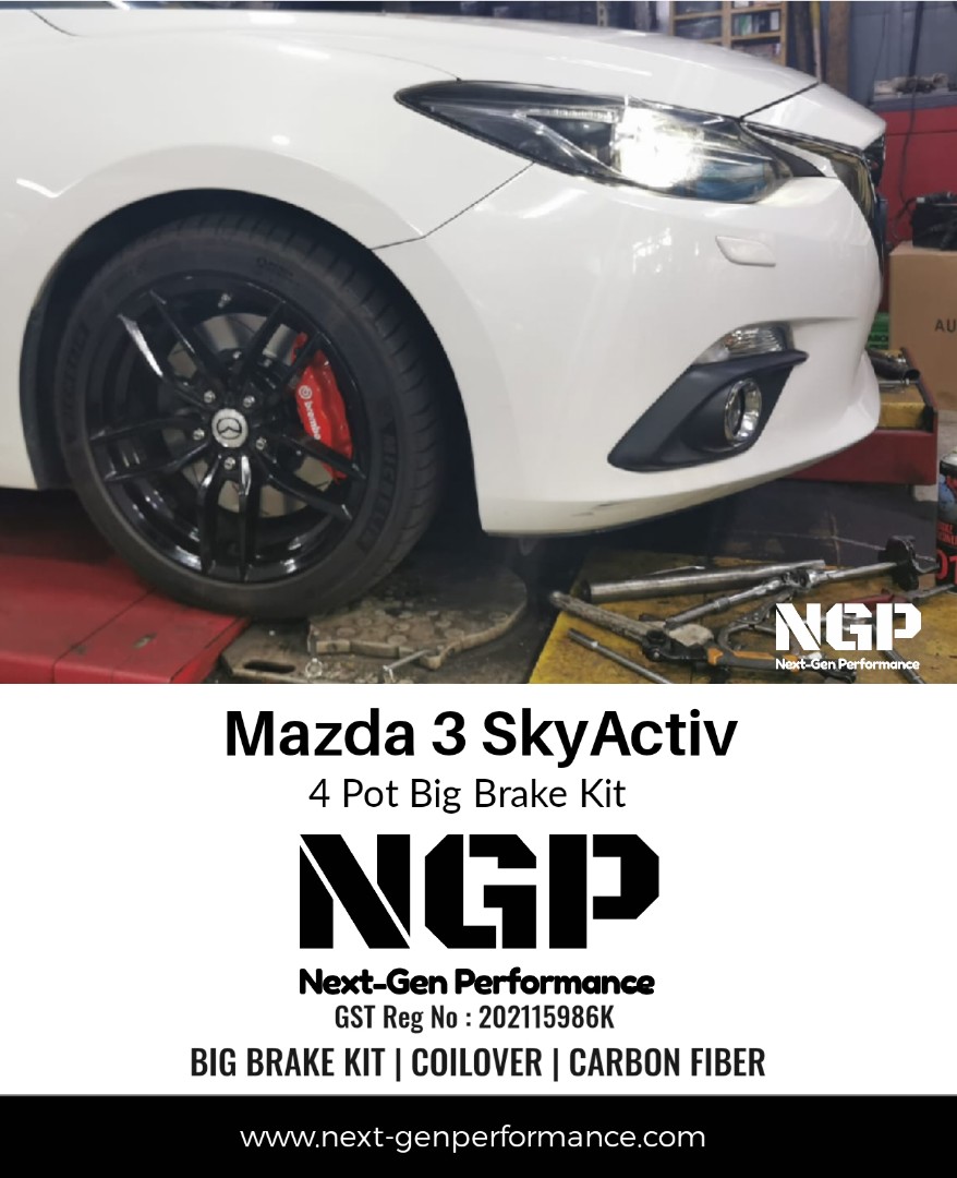 Mazda 3 BM Original Brembo 4 Pot Big Brake Kit, Car Accessories