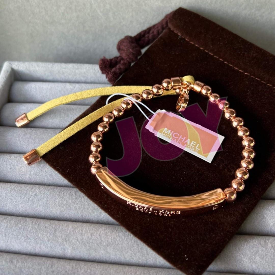 Michael kors beaded rose gold bracelet on sale