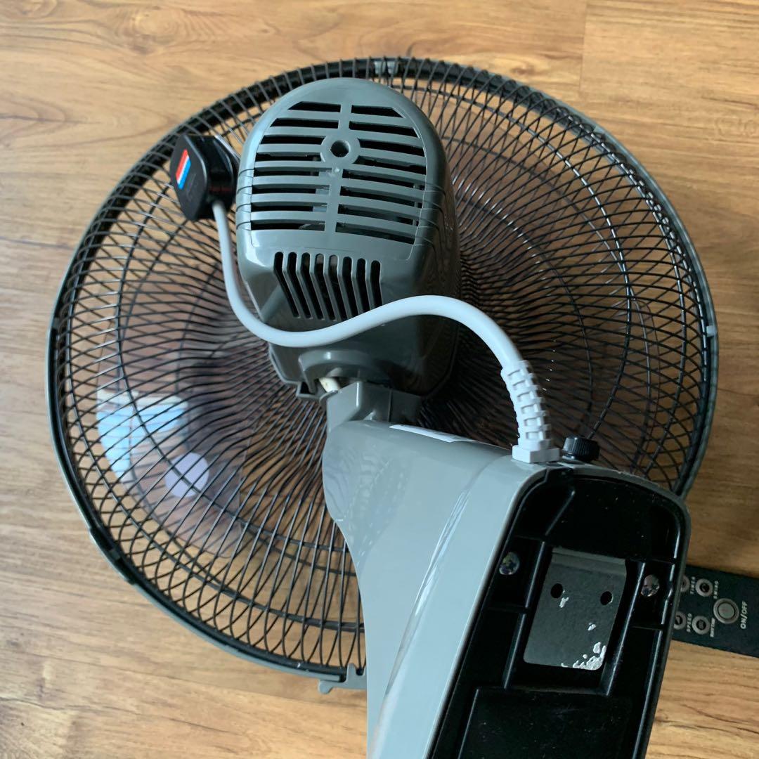 Mitsubishi Electric 40cm Wall Fan with Remote W16RUP Classy Gray, Furniture & Home Living