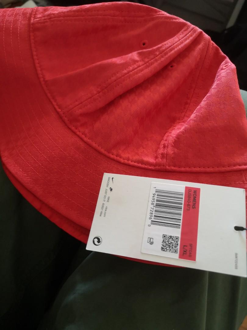 Nike women's icon clash bucket hat RED, Men's Fashion, Watches & Accessories, Caps & Hats on