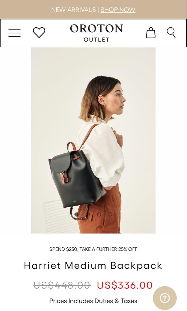 Oroton backpack outlet store