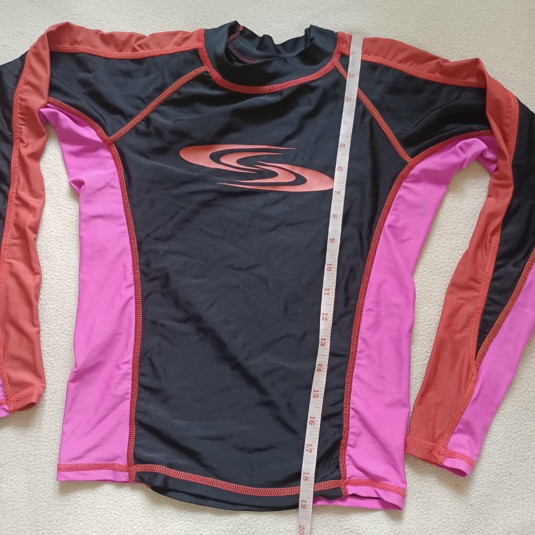 Pink and Red Orange Rash Guard, Women's Fashion, Swimwear, Rash guard ...